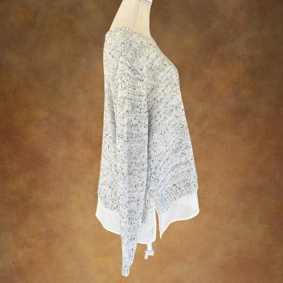 Croft & Barrow Gray Marled Sweater XXL Layered Look Chiffon Hem - Picture 5 of 8